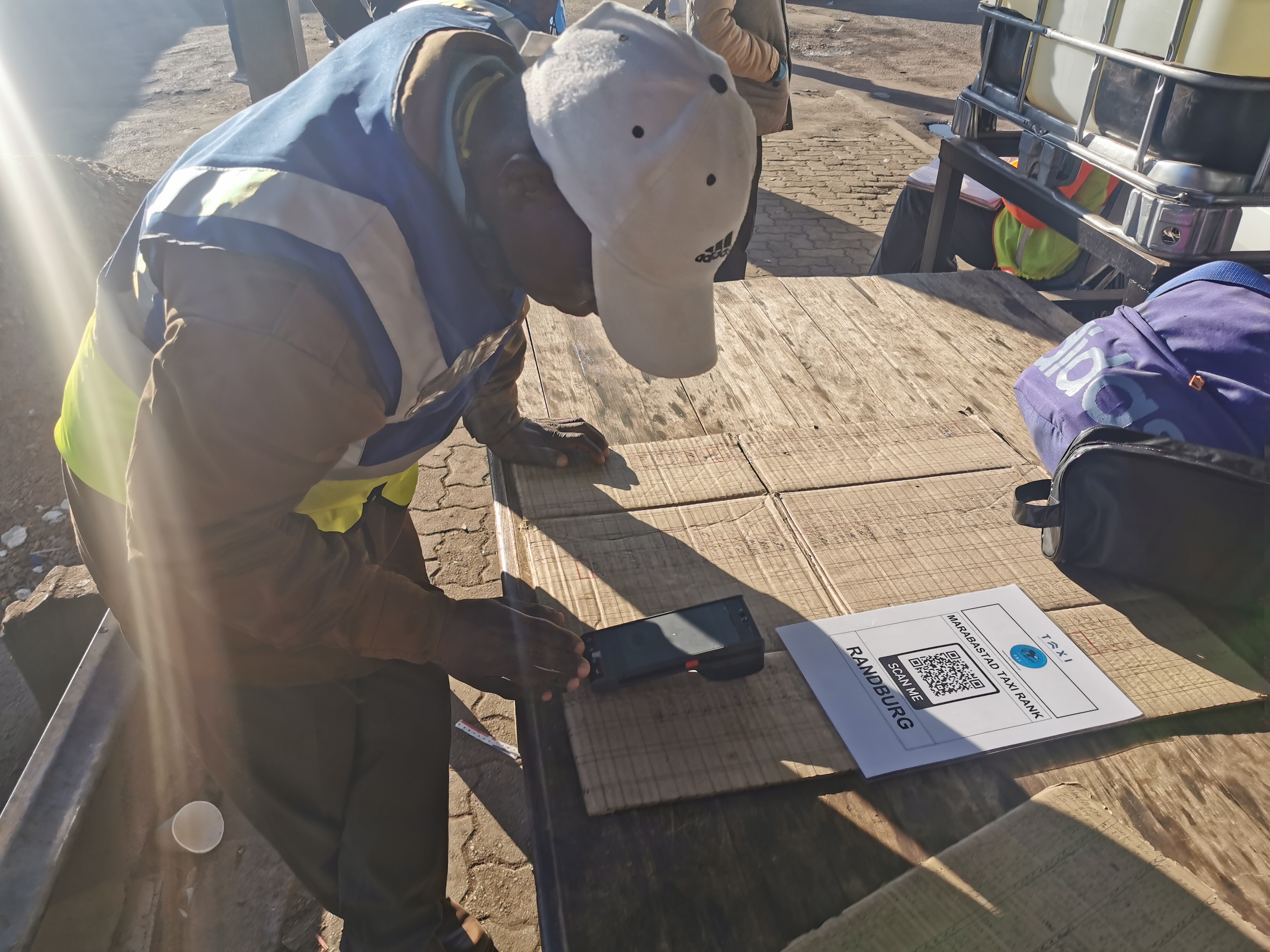 Compliance booth with TAMS signage