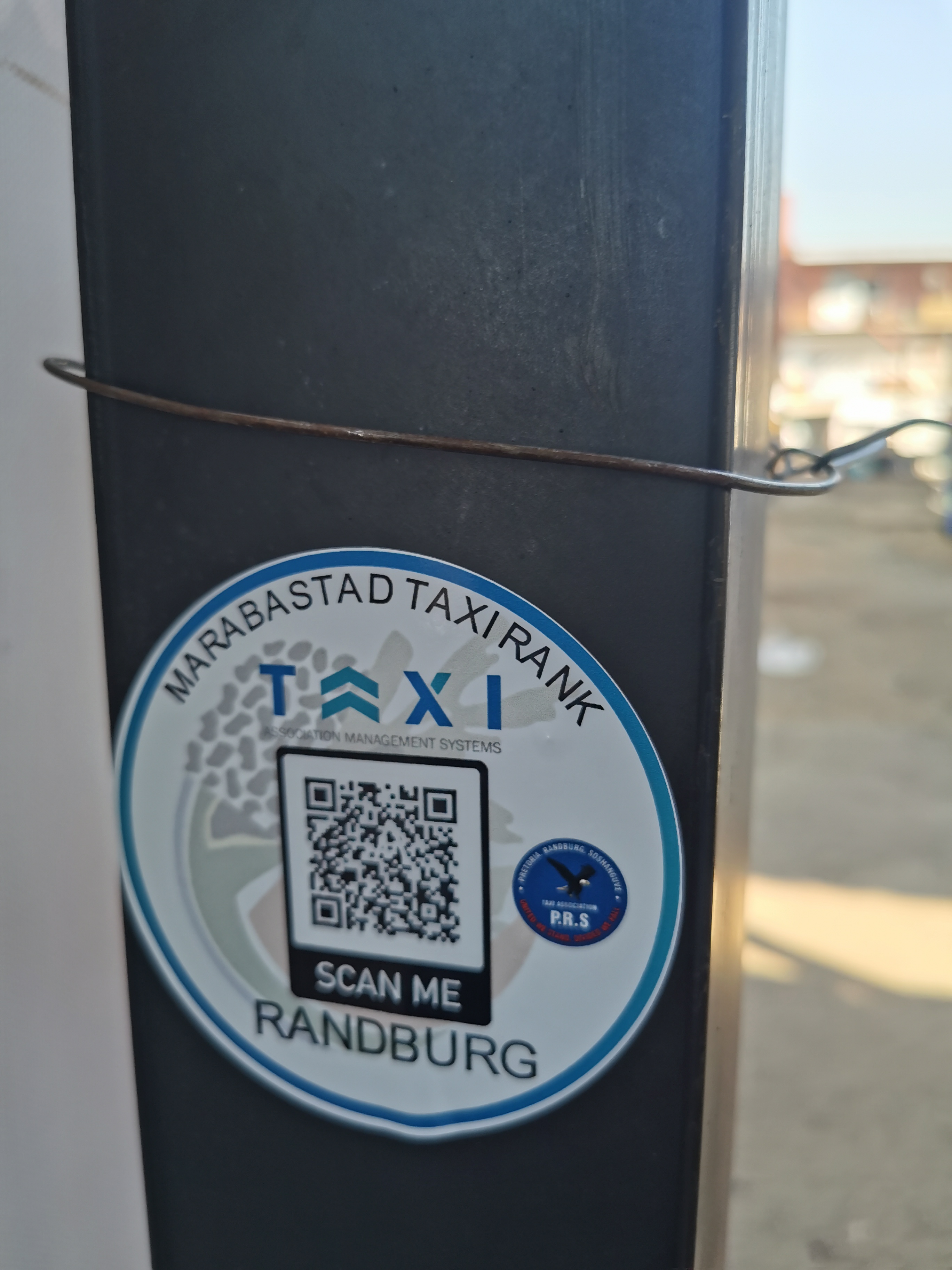 Technicians installing signage